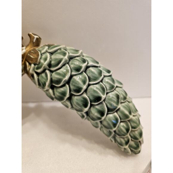 Vintage Kent Art Ware, Green Pinecones Holiday Christmas, Porcelain Japan Signed - Picture 7 of 11